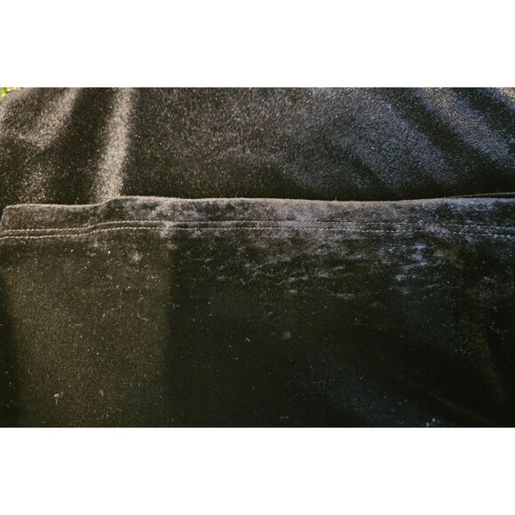 Susan Lawrence Women's Black Velvet Wide-Leg Pull On Pants L Side Waist Ruching - Picture 8 of 10
